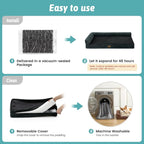COZY KISS Orthopedic Dog Bed for Extra Large Dog 44x32 inch, XL Pet Sofa, Bolster Foam Bed with Sides, Non-Slip and Egg-Crate Big Dog Couch Bed with Washable Removable Cover, Black