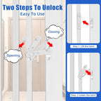 SHYUJAJIE 71 Inch Extra Tall Pet Gate for Cats | 29.92"-43" Adjustable Wide Dog Gates,Pressure Mounted Walk Through Tall Pets Gate for Doorways,Hallway,Stairs,White