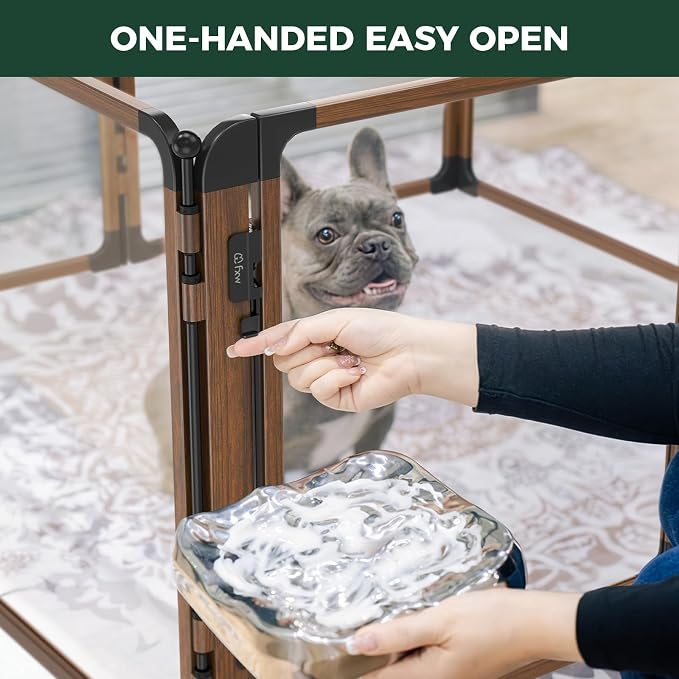FXW AuraSpace Pro Clear Acrylic Indoor Dog Playpen, 24" H, 6 Panels | Open View, No Climbing Bars, Heavy-duty Metal, DIY Layouts, Easy Access, For Puppies & Small Dogs, Patented