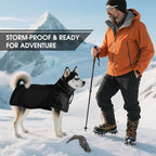 Dog Raincoat, Waterproof Dog Rain Jacket with Hood Black XL | Rain Coat For Medium Dogs, Doggy Poncho With Leash Hole, Reflective Strips, For Rainy Snowy Weather Walks, Hiking, Camping