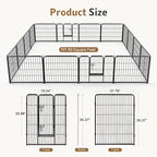 DUMOS Dog Playpen Indoor, Metal 40 Inch 16 Panels Foldable Pet Fence with Door, Outdoor Small Medium Large Dog Puppy Portable Exercise Play Pen for RV Camping, Trips, Play Yard