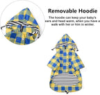 Dog rain Coat Waterproof Raincoat Puppy Jacket with Legs Buttons Zipper Hood Drawstring Fit for Yorkie Terrier Schnauzer Poodle Border Collie Labrador Golden Retriever 8lbs to 80lbs Yellow L