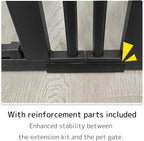 Lumizone Extra Tall Cat Gate Extension Kit 61.02" High 29.52" Wide Black | Tall Pet Gate Dog Gate for Doorway Hallway Stairs Pressure Mounted Extra Wide 1.37" Gap No Drilling