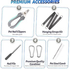 ATESON Pet Dog Grooming Hammock Harness for Nail Trimming (S 30lb), Dog Sling for Cutting Nail, Dog Hanging Holder Hanger for Clipping Nail with Nail Clippers, Nail File, Pet Comb