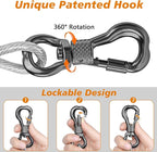 XiaZ Dog Tie Out Cable, Heavy Duty Dog Chains for Outside with Lockable Hook, Pet Runner Cable Leads for Yard, Dogs Line Tether for Small Medium Large Dogs Up to 250 LBS (40FT, Silver)