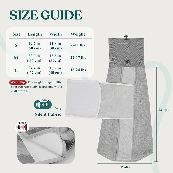 Supet Cat Grooming Wrap for Cutting Nails, Self-Adhesive Calm Cat Swaddle | Bite-Proof Mesh Hood & Thick Waist Strap Anti-Escape Anti-Scratch Bag for Nail Trimming, Medication, Ear Cleaning (Grey L)