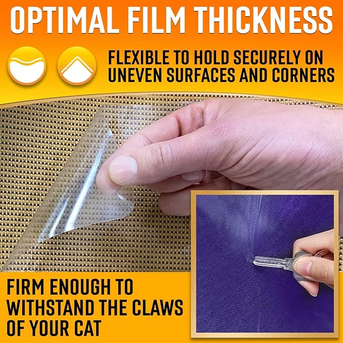Heavy Duty Cat Scratch Deterrent Furniture Protectors for Sofa, Doors, Clear Couch Protectors from Cats Scratching, Anti Cat Scratch Tape Guards (Transparent, 10 Sheets 17x12)