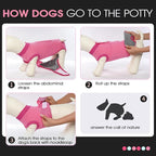 FUAMEY Recovery Suit for Dogs Post-Surgery,Dog Surgery Suit Female Spay | Dog Onesie for Surgery Female Collar Cone Alternative Surgical Shirt,Male Dog Neuter Suits Rose Stripes XS