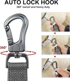 PetiFine 5FT Heavy Duty Dog Leash with Soft Padded Double Handle | Traffic Handle Extra Control,Auto Lock Hook,Reflective Nylon Walking Lead for Large,Medium,Small Breed Dogs