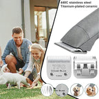 3PCS 7FC Blades Dog Grooming Blades Compatible with Andis/Wahl Dog Clipper | Cut Length 1/8-Inch (3.2MM),Dog Clipper Blade compatible with Oster A5/Wahl KM Series ,Ceramic Blade & Stainless Steel Blade