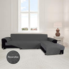 Easy-Going Sectional Couch Covers for Dogs L Shape Sofa Cover Reversible Sofa Slipcover Chaise Lounge Cover Furniture Protector Cover for Pets Dog Cat (Small, Dark Gray/Dark Gray) | Soft Sofa Slipcover For Dogs, Fits Left/Right Chaise Lounge Protector,...