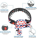 Mayerzon No Pull Dog Prong Collar Martingale, Personalized Pinch Collar | with Geometric Patterns for Large Medium Small Dogs for Walking Training Festival, Easy to Use(Ethnic Red, M)