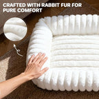 Dog Bed for Small Medium Size Dog, Washable Fluffy Rabbit Fur Pet Bed for Puppy and Kitten, Orthopedic Dog Cat Beds with Removable Cover & Anti-Slip Bottom Medium Dog Bed self Warming