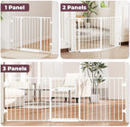 29.4-78" Extra Wide Baby Gate, Long Dog Gates Indoor for Stairs | Essential Large Gate for Child Toddler with Anti-Trip Pedal, Adjustable Pet Gate for Doorways, 28" Tall 3 Metal Panels White