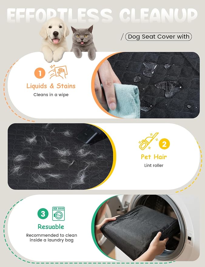 Lamicall Dog Car Seat Cover for Back Seat with Hard Bottom for Truck XL | Upgraded Anti-Ripped Back Seat Extender for Dogs, Waterproof Dog Hammock for Car with Mesh Window, Pet Backseat Protector
