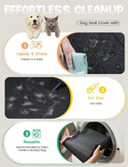 Lamicall Dog Car Seat Cover for Back Seat with Hard Bottom for Truck XL | Upgraded Anti-Ripped Back Seat Extender for Dogs, Waterproof Dog Hammock for Car with Mesh Window, Pet Backseat Protector