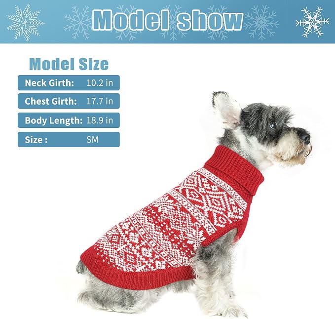 HOMIMP Dog Sweater Argyle - Warm Sweater Winter Clothes Puppy Soft Coat, Ugly Dog Sweater for Small Medium and Large Dogs, Pet Clothing Boy Girl