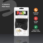 PawZ Rubber Dog Boots for Medium Paws - All-Weather Waterproof Dog Shoes, Anti-Slip Traction for Rain, Snow, Mud & Hot Pavement - Pull-On Dog Booties, Black - Medium (2.5" - 3") - Pack of 24