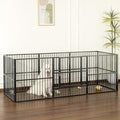 Dog Playpen 32" Height – Heavy Duty, Foldable | 25mm Steel Tubes, 40.8 lbs sturdy frame, rubber non-slip feet, indoor outdoor, Small Medium Dogs