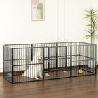 Dog Playpen 32" Height – Heavy Duty, Foldable | 25mm Steel Tubes, 40.8 lbs sturdy frame, rubber non-slip feet, indoor outdoor, Small Medium Dogs