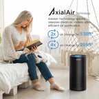 Afloia Air Purifier for Home Large Room Bedroom up to 1076 Sq Ft | 3-Stage Filter, 22dB Sleep Mode, 7 Color Light, 2/4/8H Timer, Kilo Black