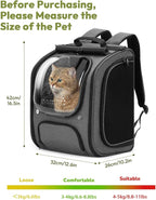 Pecute Cat Backpack Carrier,Large Space Dog Carrier Backpack,Ergonomic,Gray | Bubble Transparent Window,Sunshade Curtain,Safety Rope,Sturdy,Large Mesh for Breathability,Suitable for Outdoor,Vet