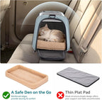 PETSFIT Cat Carrier Soft with Patented Safety Buckles, Safe for Car Travel | Lockable Zippers, Safety Tether, Escape-Resistant Pet Carrier for Vet Visits, Airline Approved Under-Seat, Up to 12 lbs