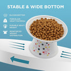 Necoichi Extra-Wide Raised Cat Food Bowl (Sakura, Extra Wide)