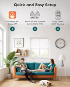 Dzees 2K Indoor Security Cameras, 360° WiFi Pet Camera, 2-Pack | Phone app, 5GHz and 2.4GHz WiFi, wired design, 2-way audio, motion tracking, night vision