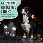 SlowTon Dog Shoes for Large Small Medium Dogs - Waterproof Dog Boots for Summer Hot Pavement, Paw Protector for Outdoor Walking Winter Snow, Anti-Slip Rubber Dog Booties for Hardwood Floor (Grey, 5)