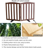 ZJSF Foldable Freestanding Indoor Dog Gate for House Wood Long Pet Gates Dog Fence for Stairs Puppy Gates for Hallways, Puppy Gate,Support Feet Included, Brown, 24 "Height-2 Panels