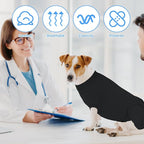 2 Packs Breathable Cotton Dog Recovery Suit for After Neuter Spay Abdominal Wounds Protector, Professional Anti-Licking Onesies for Male Female Pets Surgery Bandages, XL Black Grey Pure