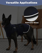 Meifsou Dog Anxiety Vest with Hood, Skin-Friendly Thunder Jacket for Dogs, All-in-One Dog Calming Shirt with Hood for Thunder, Fireworks, Separation - Keep Pet Calm Without Medicine, Dark Blue, M
