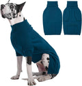 IECOii Extra Large Dog Sweater 4XL,Thermal Warm Dog Sweaters for Giant Breed Dogs,Turtleneck Knitted Knitwear for Winter,Stretchy&Easy On Dogs Sweatshirt for Doberman,Great Dane (Peacock Blue,XXXXL)