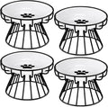 Roshtia 4 Sets Elevated Cat Bowls Ceramic Raised Cat Food Bowls with Metal Stand Dishwasher Safe Dishes Non Slip Elevated Food Plate(Black,Paw)