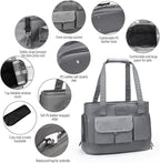 Dog Carrier, Cat Carrier, Pet Carrier, Foldable Waterproof Premium Oxford Cloth Dog Purse, Portable Bag Carrier for Small to Medium Cat and Small Dog（Grey）