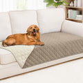 Smiry Waterproof Reversible Pet Couch Covers for Dogs | Pet Friendly, Soft Fabric, Washable Sofa Furniture Protector for Dogs Cat Kids, Checkered (40"x80", Taupe/Beige)