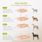CWAWZ Extra Large Dog Bed, Orthopedic Dog Bed with Cooling Gel Memory Foam, Waterproof XL Pet Bed with Removable Washable Cover, 42" Pet Sofa Couch Dutch Velvet with Bone Toy, Peach Pink