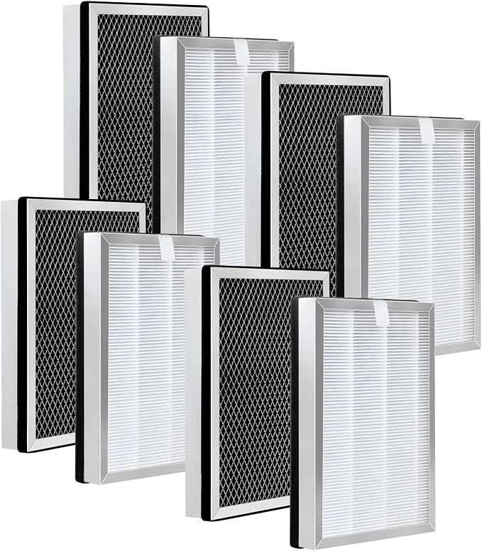 25 Replacement Filter Compatible with MA Series Air Purifier 25 S1/W1/B1,3 in 1 Stage with Pre-filter,High-Efficiency Core Layer,and Activated Carbon,8-Pack
