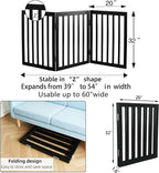 Dog Gate Indoor, Freestanding Dog Fence for The House, Doorways, Hallways,or Stairs,Pet Gate Foldable Wooden,Expandable 32" Height 3 Panels,Black