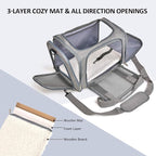 Henkelion Cat Carriers Dog Carrier Pet Carrier For Small / Medium Cats Dogs Puppies (Up To 15lbs), TSA Airline Approved Small Dog Carrier Soft Sided, Collapsible Waterproof Travel Puppy Carrier - Grey