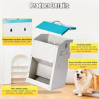 PKNYBZN Automatic Dog & Cat Feeder, 14L Outdoor Gravity Dog Feeder Use, Metal Automatic Feeder Cat Dry Food, Pet Feeding Station for Cats, Dogs and Other Small Animals