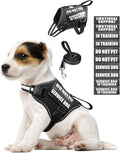 Service Dog Vest Harness and Leash Set+10 Patches for Puppy Small Dogs,Do Not Pet Emotional Support Dog Vest with 2 Soft Padded Handle for Everyday/Training (Black XS) | Adjustable Reflective Do Not Pet Emotional Support Dog Vest with 2 Soft Padded Han...