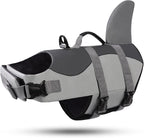 ASENKU Dog Life Jacket - Pet Safety Vest for Swimming & Boating, Shark Life Jacket with Floatation, Dog Lifesavers Swimsuits for Small Medium Large Dogs (Grey, M)