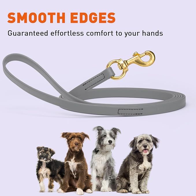 Viper Biothane K9 Working Dog Leash Waterproof Lead for Tracking Training Schutzhund Odor-Proof Long Line with Solid Brass Snap for Puppy Medium and Large Dogs, 20ft Battleship Gray