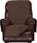 Furhaven Waterproof & Non-Slip Recliner Chair Cover Protector w/ Side Pockets for Dogs, Cats, & Children - Quilted Paw Print Living Room Furniture Cover - Espresso, Recliner