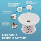 Necoichi Extra-Wide Raised Cat Food Bowl (Sakura, Extra Wide)