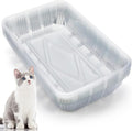 Tessco for you 30 Pack Disposable Cat Litter Boxes, Plastic Leakproof Litter Trays for Cats, Disposable Travel or Temporary Litters Pan for Kittens and Small Pets, 16.7 x 10.5 x 3.4 Inch(Clear)