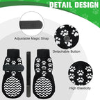 EXPAWLORER 6Pcs Anti Slip Dog Socks to Prevent Licking Paws, Dog Shoes for Hot Pavement Double Sides Dog Boots & Paw Protectors Booties for Hardwood Floors with Grip Small Medium Large Senior Dogs, XS