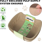 Small Disposable Litter Box 6-Pack for Kittens Travel Portable | 6-Pack, 14.2"×10.8"×4.0", Cat Ear Design, Cardboard, Leak-Proof, Home/Car/Travel